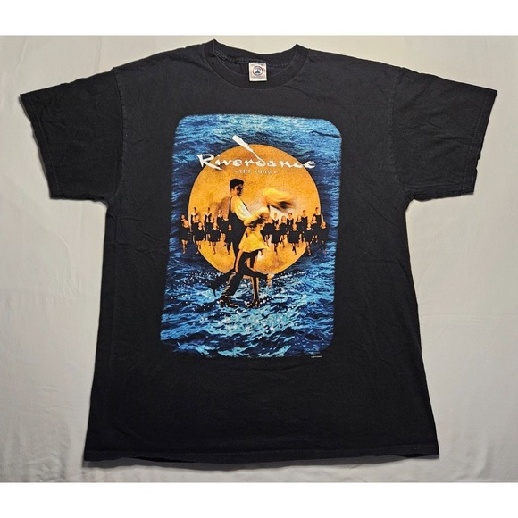 Delta Other - Delta Riverdance The Show T-Shirt Men XL Black Cotton 1990s Vintage Used